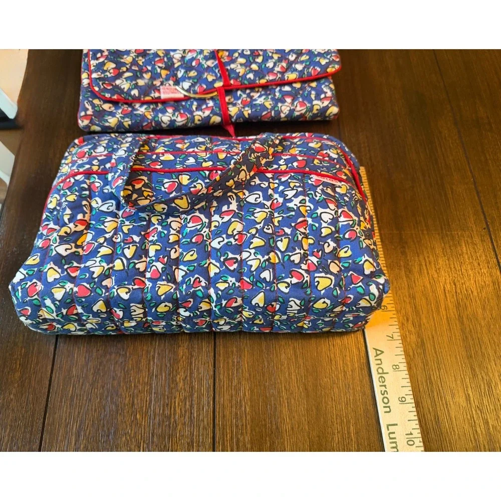 Vintage Totes Commuter Creations Quilted Cosmetic Bag & Hanging Organizer Set